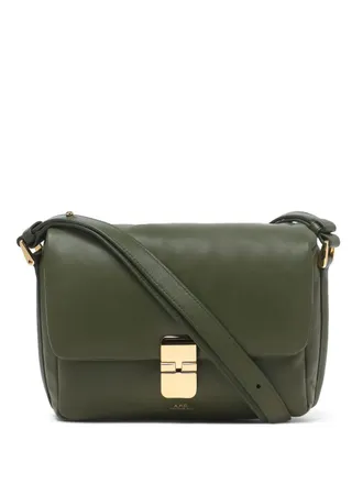 A.P.C. Grace flap-closure leather mini bag - women - Calf Leather - OS - Green