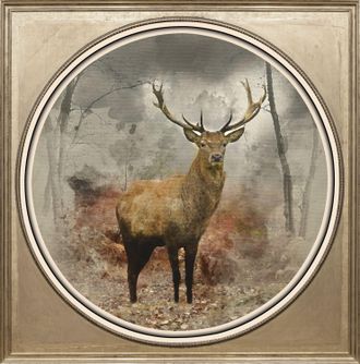 Queence Acrylglasbild »Hirsch« Gemälde Hirsch Hirschbilder Hirsche Kunst Wald Waldbilder Wildtiere Fine Art-Print in Galeriequalität