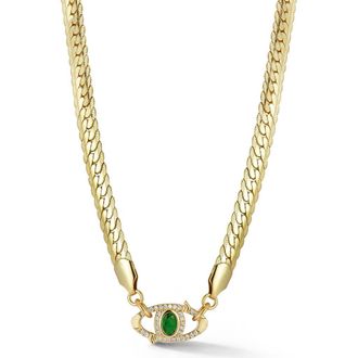 Chloe and Madison Evil Eye Pendant Necklace in Gold at Nordstrom Rack