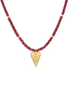 Satya Jewelry Healing Heart Red Onyx Heart Necklace at Nordstrom