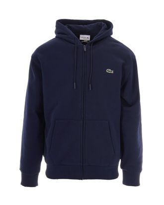 Lacoste Navy Hooded Soft Cotton-Blend Hoodie