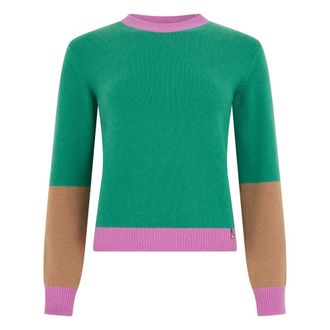 Herno Round-neck Knitwear, female, Green, Size: 2XS Round-neck Sweater