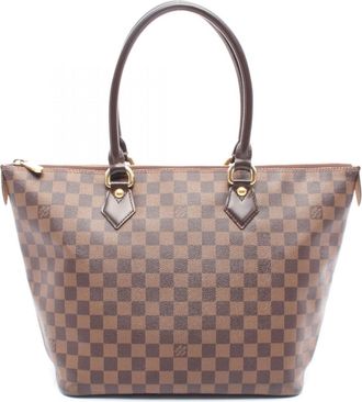 Louis Vuitton Brown Coated Canvas Leather Tote Bag (Pre-Owned)