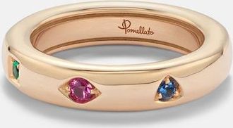 POMELLATO Iconica Extra Slim 18kt rose gold ring with gemstones