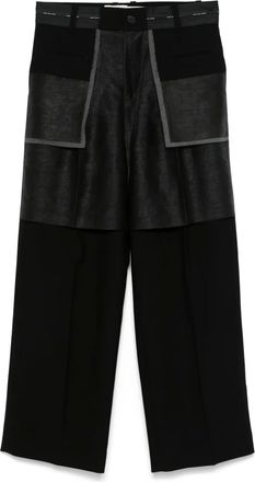 Feng Chen Wang Pantaloni con design patchwork - Nero