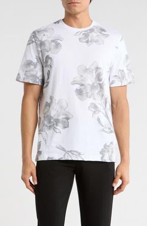 Ted Baker Floral Graphic T-Shirt in Bright White at Nordstrom Rack, Size 6(Xxl)