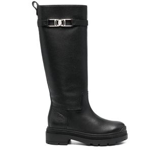 Ferragamo Vara Chain Knee-High Boots