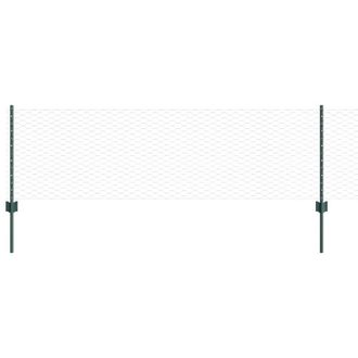 Berkfield Home Fence Posts 11 pcs U-Channel Grey 40 cm Steel, Hexagon Fence Grey in Green