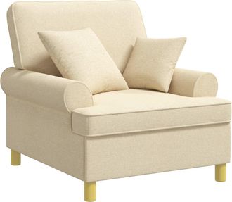 vidaXL Sill&oacute;n Xl Con Cojines Crema Tela Vidaxl