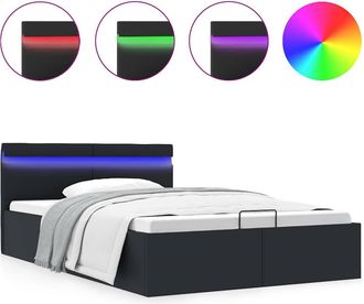 vidaXL Vidaxl - Cama Hidr&aacute;ulica Almacenaje Led Sin Colch&oacute;n Negro 120x200 Cm