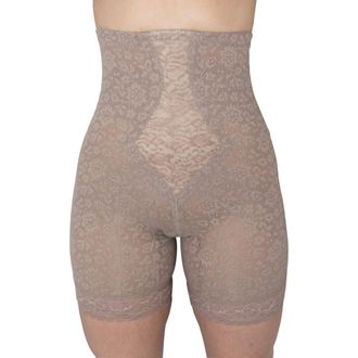 Rago Extra Firm No Roll High Waist Lace Thigh Slimmer in Mocha at Nordstrom, Size X-Large