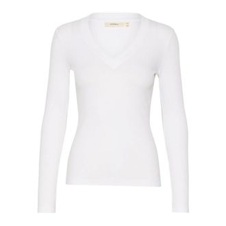 Inwear Top blanco de manga larga con cuello en V - Tops - Mujer - Blanco - 2XS