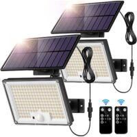 OEM L&aacute;mpara Solar Exterior Crezuo 172 Led Con 3 Modos, Sensor De Movimiento, Clasificaci&oacute;n Ip65, Alimentaci&oacute;n Solar Y Cable De 5 M (2 Unidades - Blanco Fr