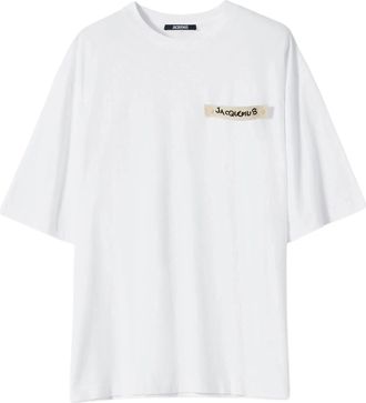 Jacquemus Beige Silk and Nylon Knit T-Shirt
