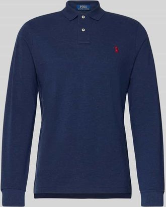 Polo Ralph Lauren Slim Fit Poloshirt aus reiner Baumwolle in Marine Melange, Gr&ouml;&szlig;e XXL