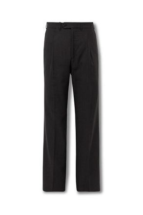 Saman Amel Straight-Leg Pleated Wool-Blend Suit Trousers