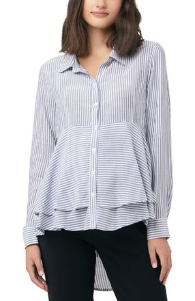 Ripe Stripe Layered Peplum Shirt in Navy /White at Nordstrom, Size X-Small L Au