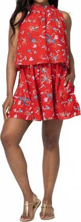 Cleobella Shannon Mini Dress In Fiore Rosso Print