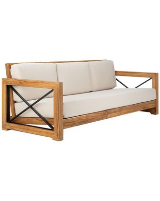 Safavieh Couture Curacao Outdoor Teak 3-Seat Sofa