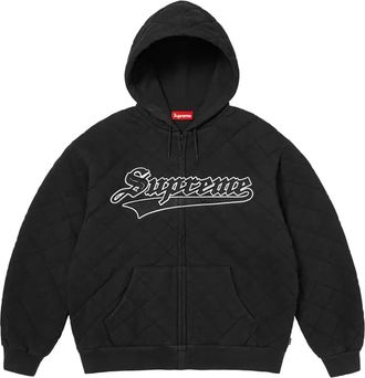 SUPREME Maglione trapuntato con cappuccio - Nero