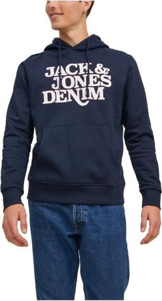 Jack & Jones Jack & Jones, Hoodies, male, Blue, Size: M Hoodie with Kangaroo Pocket