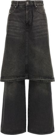 Diesel Black Wide Leg Jeans