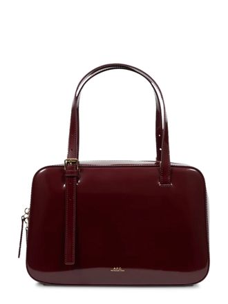 A.P.C. Glossy Cow Leather Virginie Box Handbag
