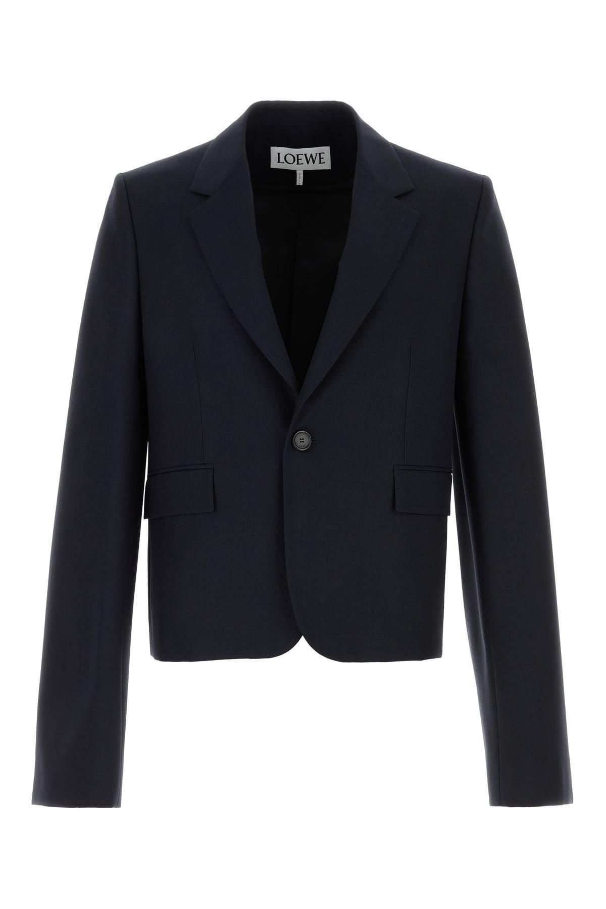 ジャケット Loewe Single-Breasted Jacket In Wool Jacket in wool Black - LOEWE