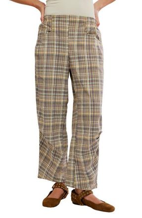 Free People Nice Choice Stripe Pull-On Pants in Ivory/brown Multi at Nordstrom, Size X-Large