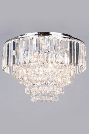 BHS Paladina Flush Ceiling Light in Metallic Silver