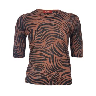 Max Mara Dames, Truien, Bruin, Maat: S Katoen
