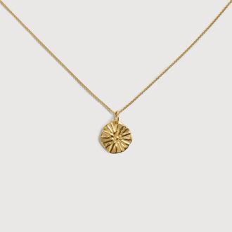 Monica Vinader Gold Sunburst Chain Necklace