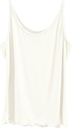 Generic Ladies Top Womens Summer Modal Camisole Crew Neck Loose Fit Vest Tops Fashion Baggy Underwear Plain Casual Sleeveless Blouses Simple Thin Lounge Tanks