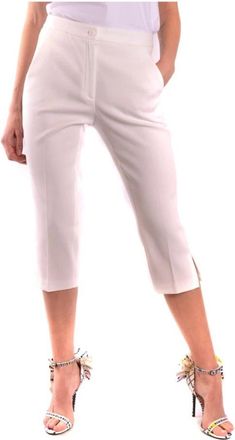 Moschino Stijlvolle cropped broek voor vrouwen - Dames - Vrijetijds broeken - Wit - L - Katoen - Broeken