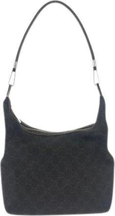 Gucci Pre-owned Shoulder Bags, female, Black, Size: ONE SIZE Pre-owned GG Canvas Leather 2way Bag