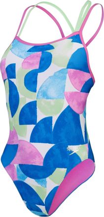 Speedo Digitaal bedrukt badpak voor dames (Blauw/roze)
