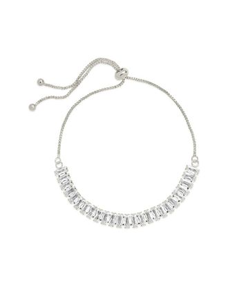 Sterling Forever Rhodium Plated CZ Jordan Bolo Bracelet