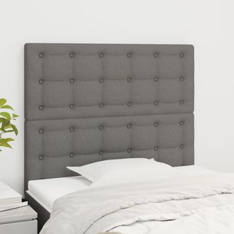 vidaXL Cabeceros 2 Unidades De Tela Gris Oscuro 100x5x78/88 Cm Vidaxl
