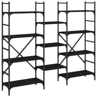 Berkfield Home Bookshelf Black 160x28.5x136.5 cm Engineered Wood