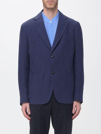 Emporio Armani Single-Breasted Pure Linen Blazer with Notch Lapels and Patch Pockets