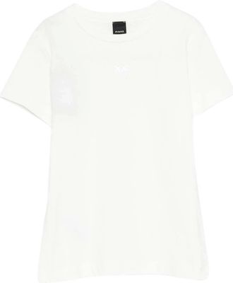 Pinko White Crew Neck Logo T-Shirt