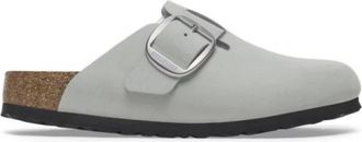 Birkenstock Schoenen, Dames, Groen, 38 EU, Grote Gesp Boston Nubuck Klomp