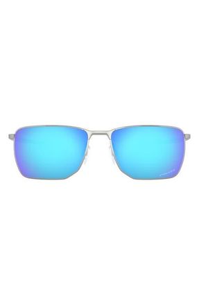 Oakley Ejector 58mm Navigator Sunglasses in Satin Chrome/Prizm Sapphire at Nordstrom
