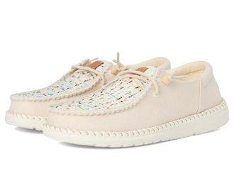 Hey Dude Wendy Funk Crafted Tweed Womens Bone Moc Toe Comfort Shoes LIQ1771