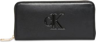 Calvin Klein Raised Long Zip Around - Dames - Portefeuilles - Zwart - ONE Size - Accessoires