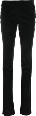 Gucci 2000s skinny velvet trousers - women - Cotton/Polyurethane - 42 - Black