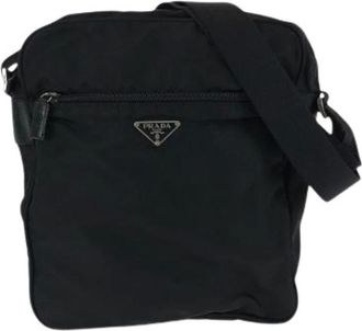 Prada Borsa a spalla Pre-owned in Nylon Tessuto con logo a triangolo - - Pre-owned - Donna - Nero - ONE SIZE