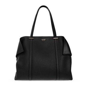 Ferragamo Gevouwen Tote Bag - Dames - Tassen - Zwart - Maat: ONE Size Leer