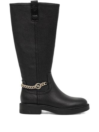 Guess Co 35mm Fyonal chain-detail boots - Black