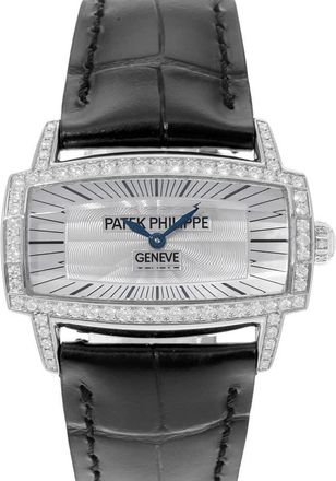 Patek Philippe Pre-owned Patek Philippe Gondolo Gemma Quartz Diamond Silver Dial Ladies Watch 4981G-001